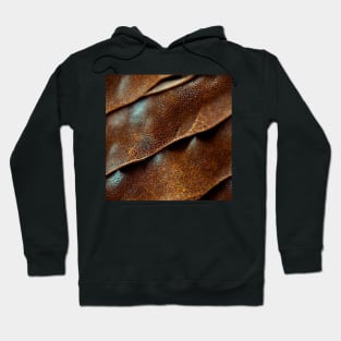 Brown Imitation leather stripes, natural and ecological leather print #25 Hoodie